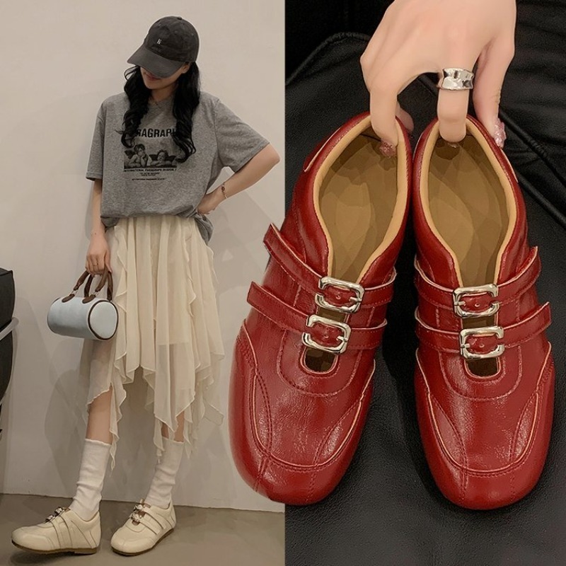 Women Shoes For Walking - أحذية نسائية عصرية بمقدمة مستديرة وحزام