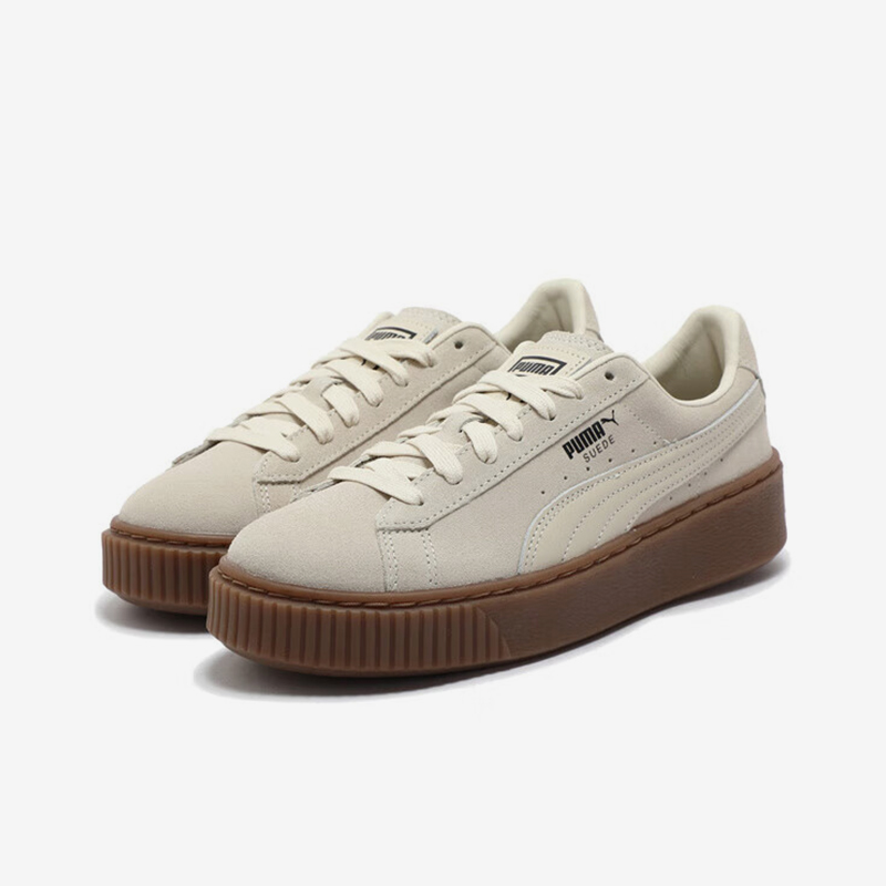 Women Shoes Puma - حذاء بوما الأصلي SuedePlatformCORE للنساء، أبيض،