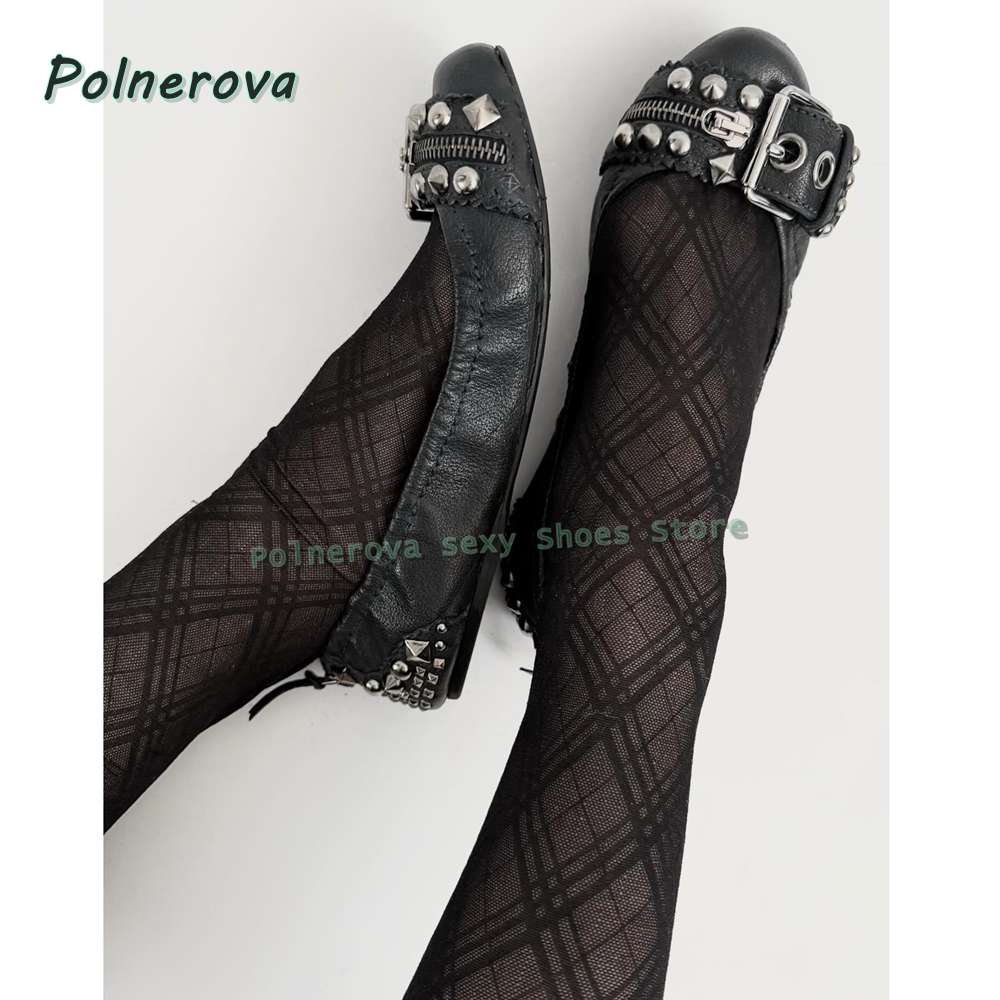 Shoes Women Pumps - حذاء ماري جين نسائي مسطح بمقدمة