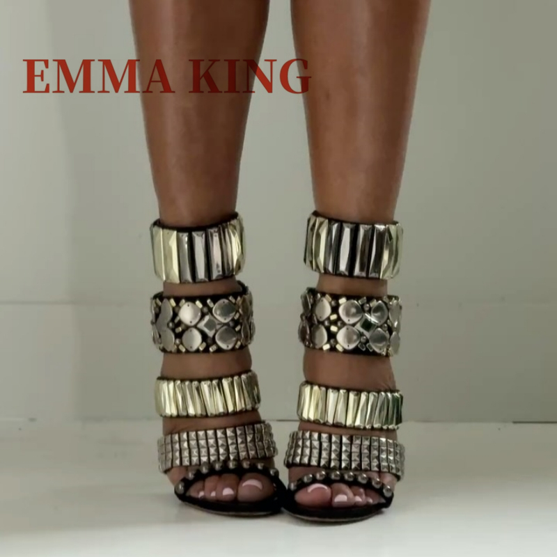 أسود مزين الكاحل حزام الصنادل  - مراجعة Women Shoes Black وسعره