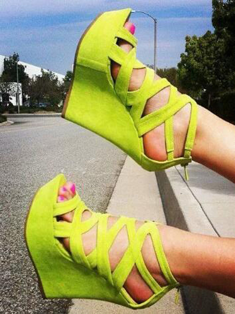 صنادل نسائية صيفية بكعب عالٍ و - مراجعة Women'S Shoes Yellow وسعره