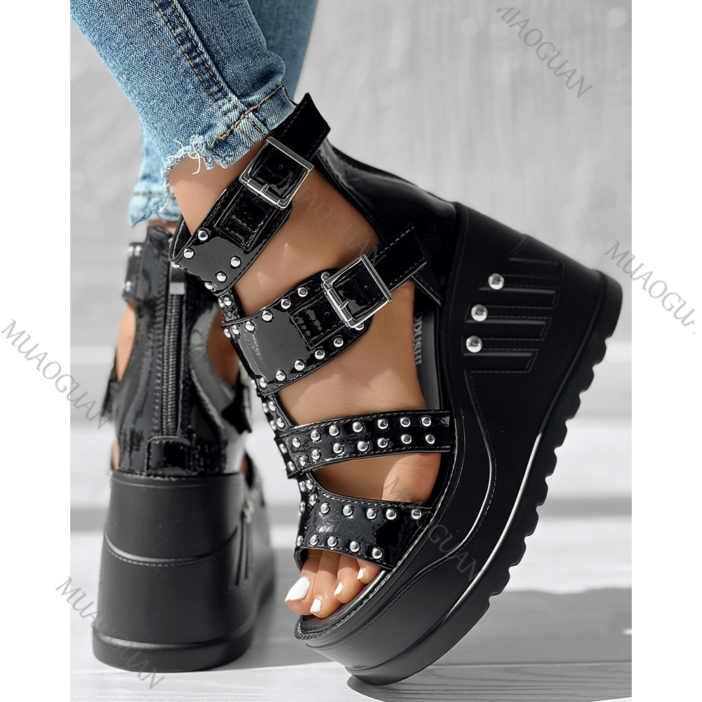 صنادل نسائية عصرية سوداء مفتوح - مراجعة Women Shoes Black وسعره