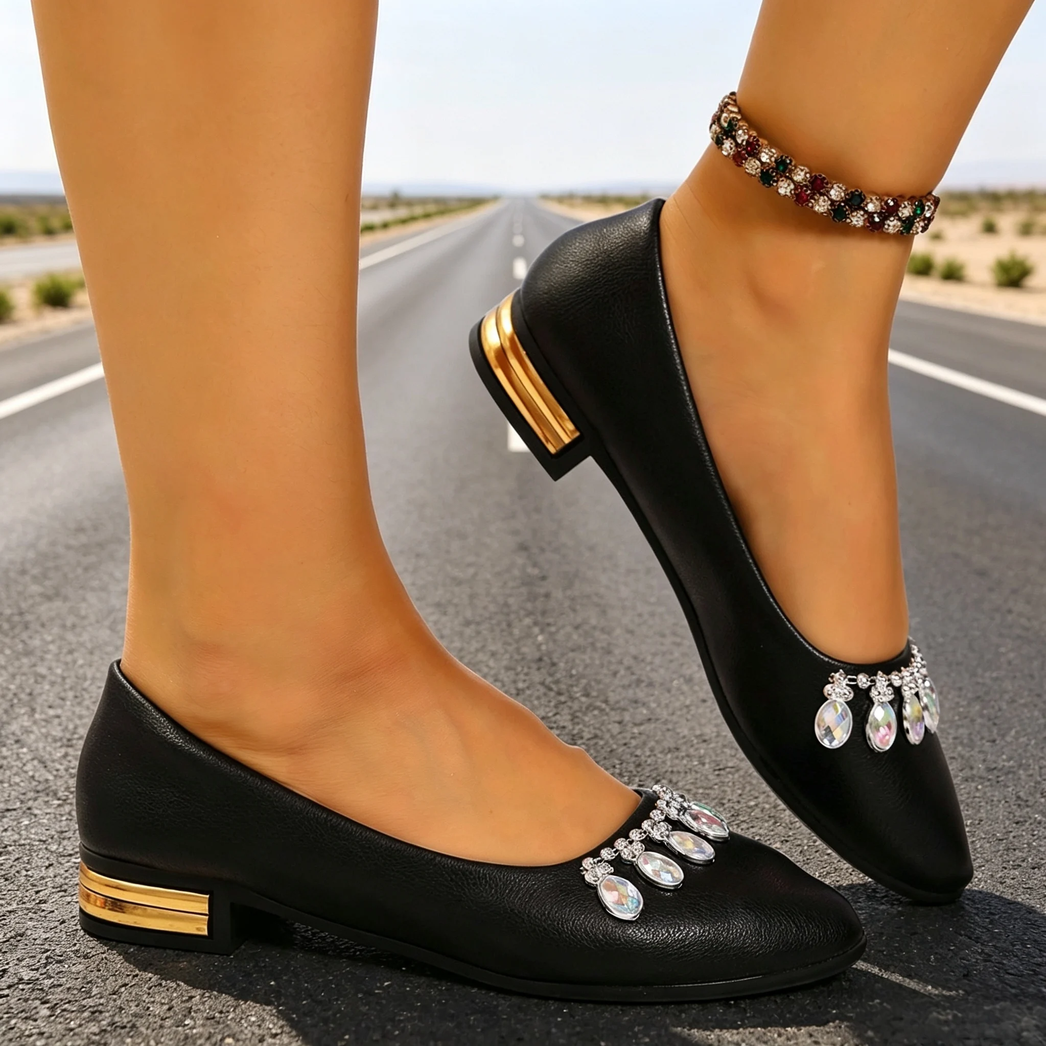 أحذية نسائية مسطحة ذات مقدمة م - مراجعة Ballet Flat Women وسعره