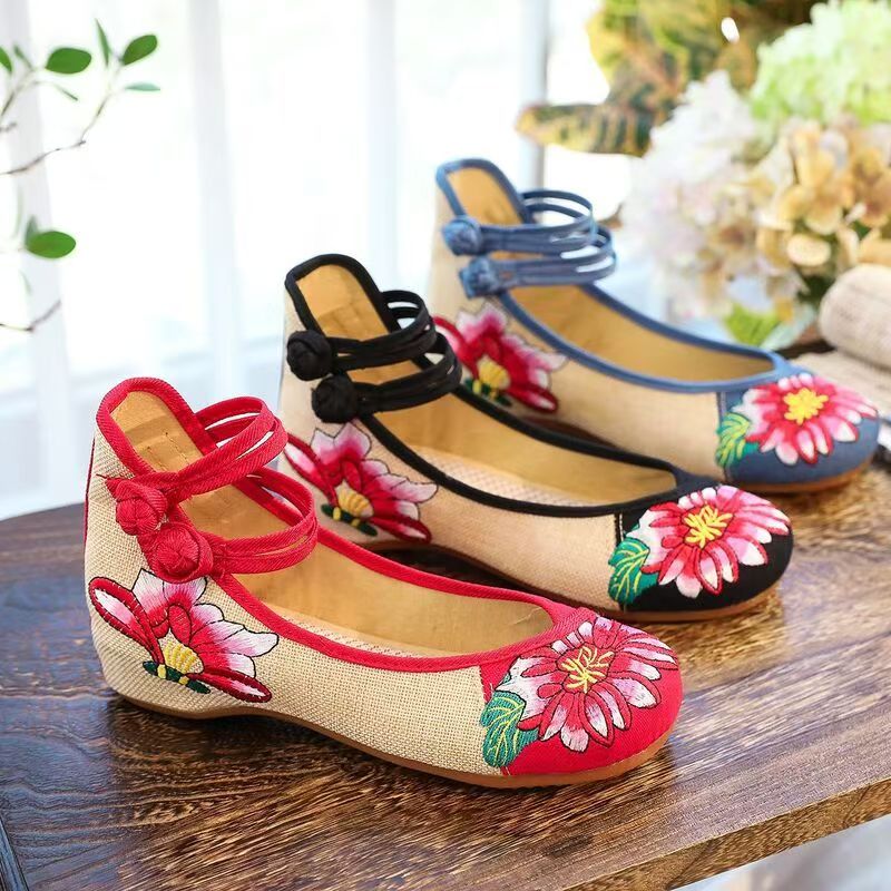 أحذية نسائية بكعب ويدجز مطرزة  - مراجعة Ballet Flat Women وسعره